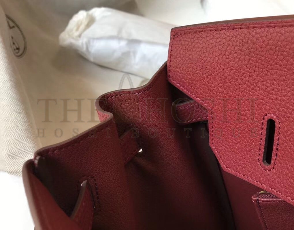 H**me5 Birkin 35 Bag in Ruby Clemence Leather with GHW Master Quality