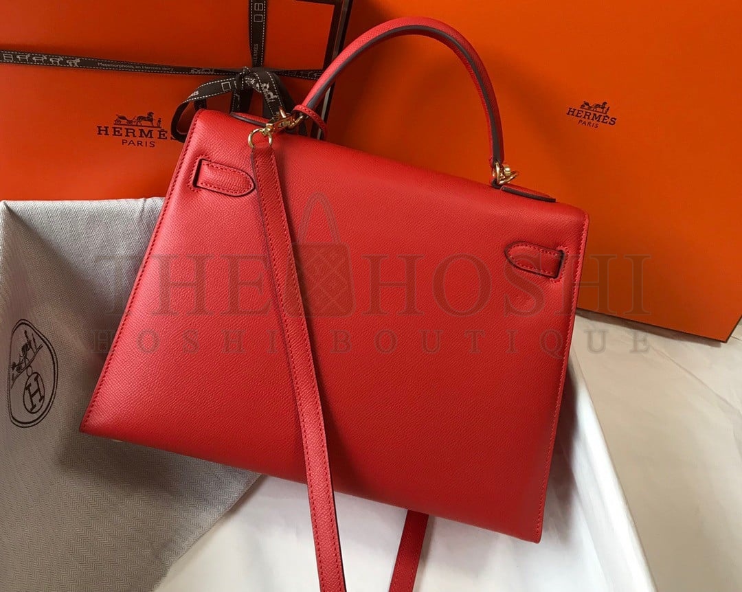 H**me5 Kelly 32cm Sellier Bag in Red Epsom Calfskin GHW Master Quality
