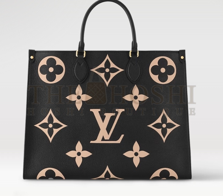 L0vis Vvtt0n LV Women Onthego  Tote Black Embossed Grained Cowhide Leather PM M45659 (25 x 19 x 11.5 cm) GM M45945 (41 x 34 x 19 cm) Master Quality
