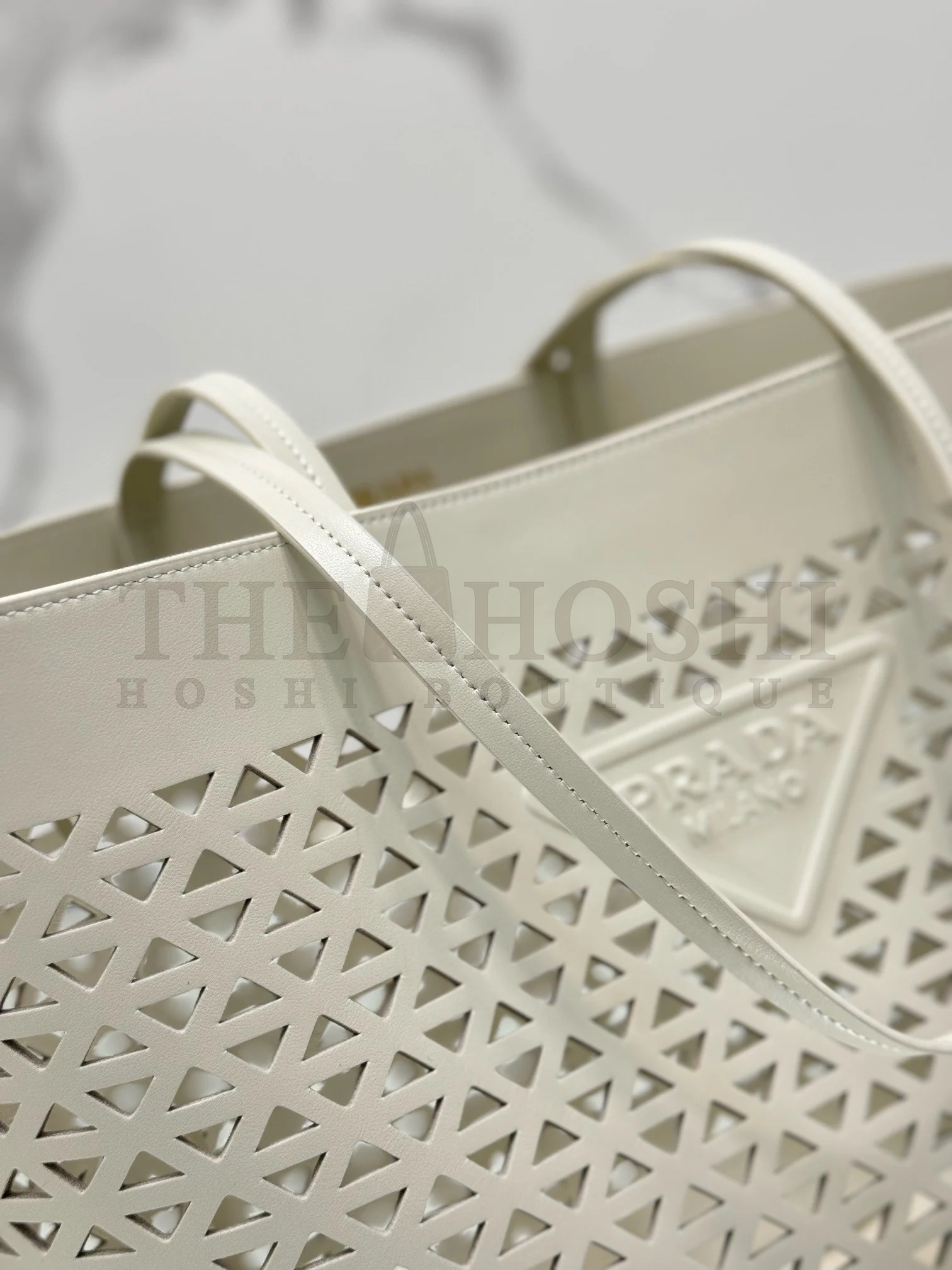 Pra*a Mini Buckle Bag in Linen Blend and Leather Master Quality