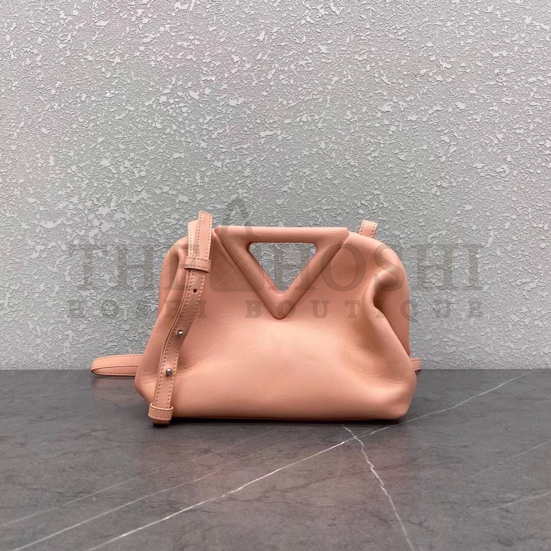 B0tt*ga Ven*ta Small Point Top Handle Bag In Peachy Leather Master Quality