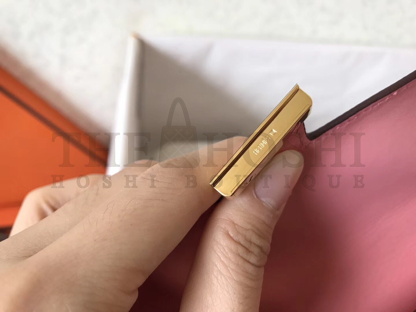 H**me5 Pink Epsom Constance Long Wallet Master Quality