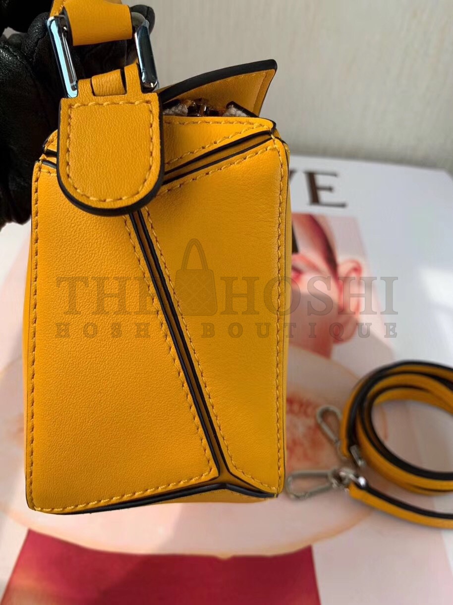 L0ew* Puzzle Mini Bag In Yellow Calfskin Master Quality