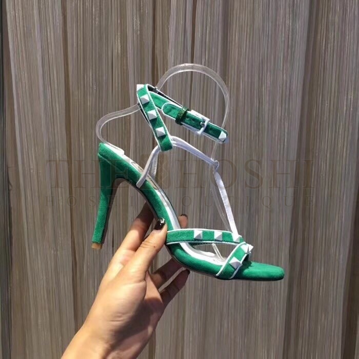 Va1e*ntin0 Garavani Green Free Rockstud 105mm Sandals Master Quality