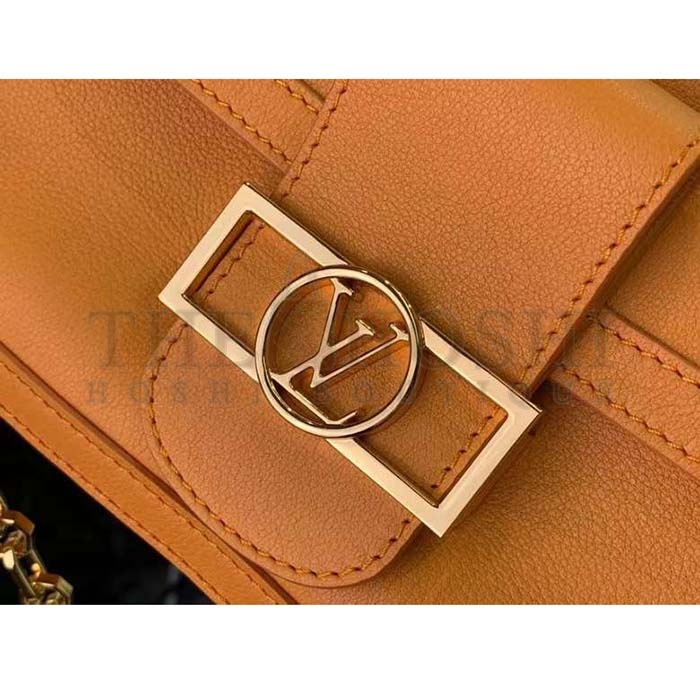 L0vis Vvtt0n LV Women Dauphine Soft MM Handbag Apricot Calfskin Leather M25048 Master Quality