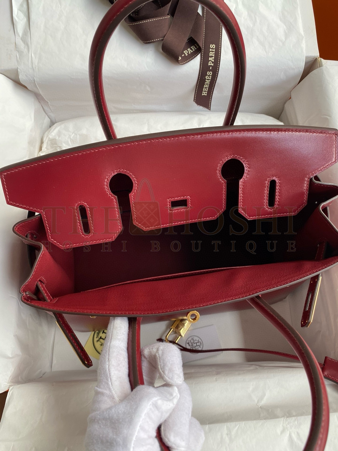 H**me5 Birkin 30 Retourne Handmade Bag in Rouge H Box Calfskin Master Quality