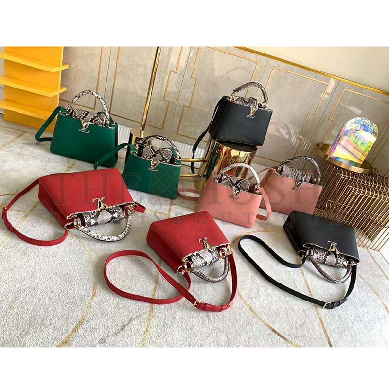 L0vis Vvtt0n LV Women Capucines Mini Handbag Jewel-Tone Taurillon Master Quality