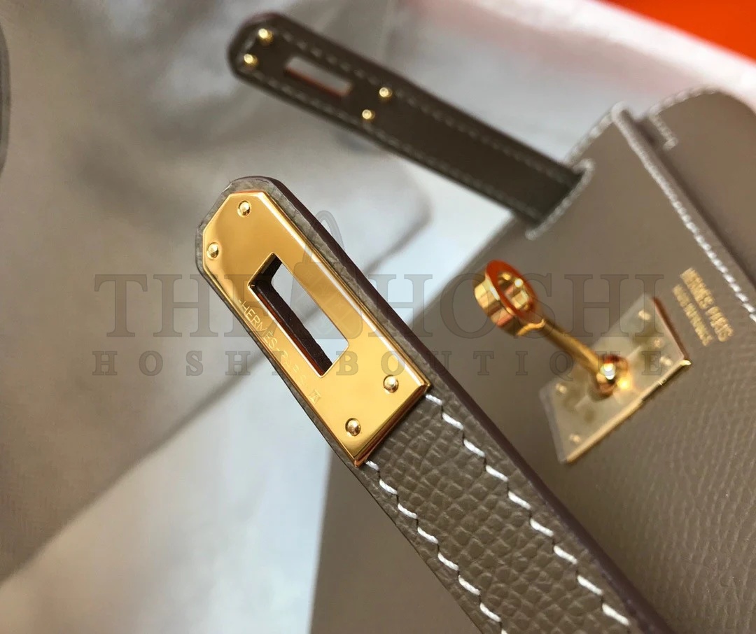 H**me5 Kelly Mini II Sellier Bag In Taupe Epsom Leather Master Quality