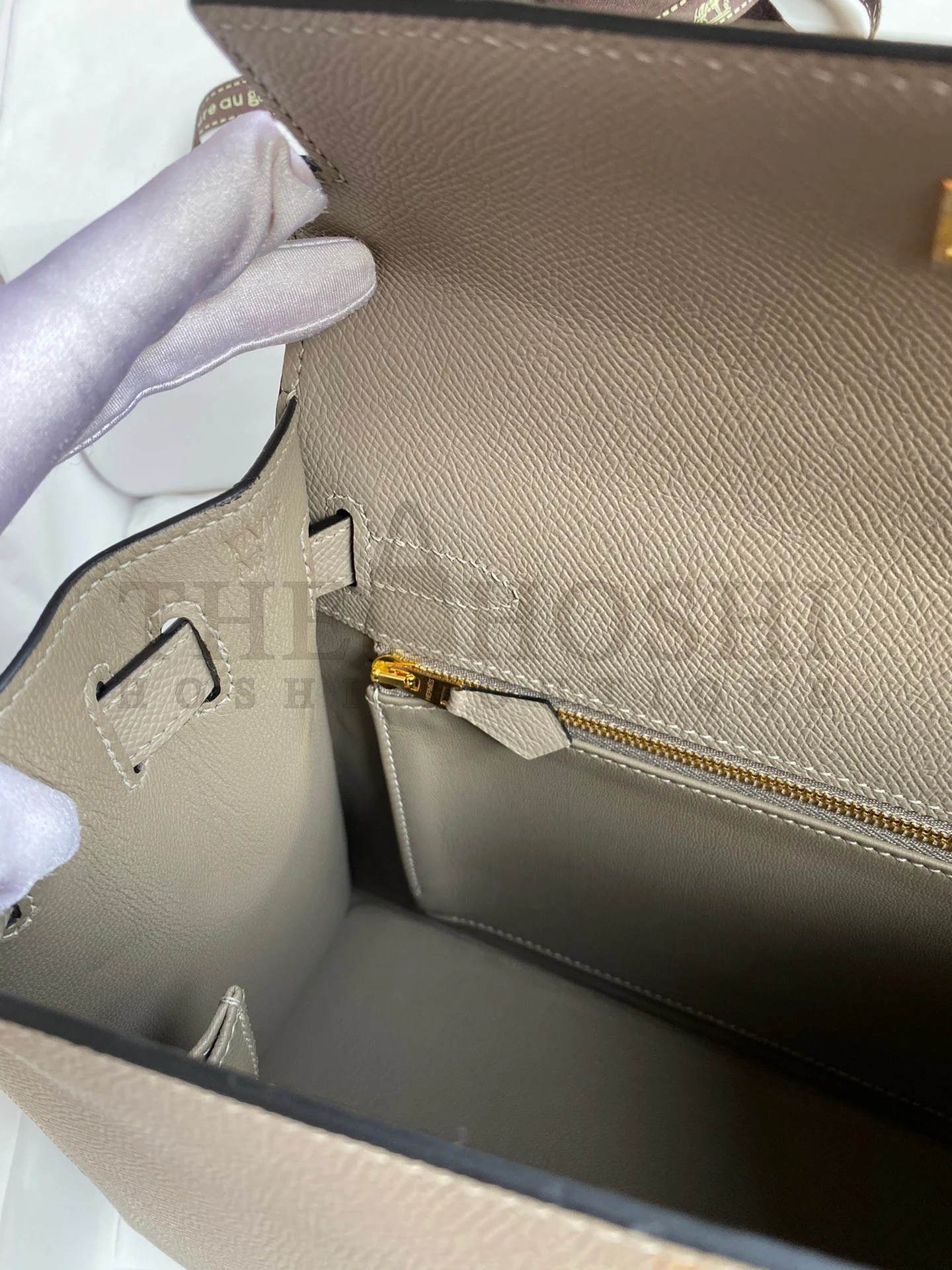 H**me5 Kelly Sellier 28 Handmade Bag In Gris Asphalt Epsom Calfskin Master Quality