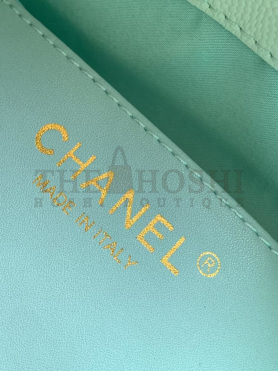 Ch**el 25C AS5293 Hobo Drawstring Bag Green Caviar Leather with Gold Chain 30x26x14cm Master Quality