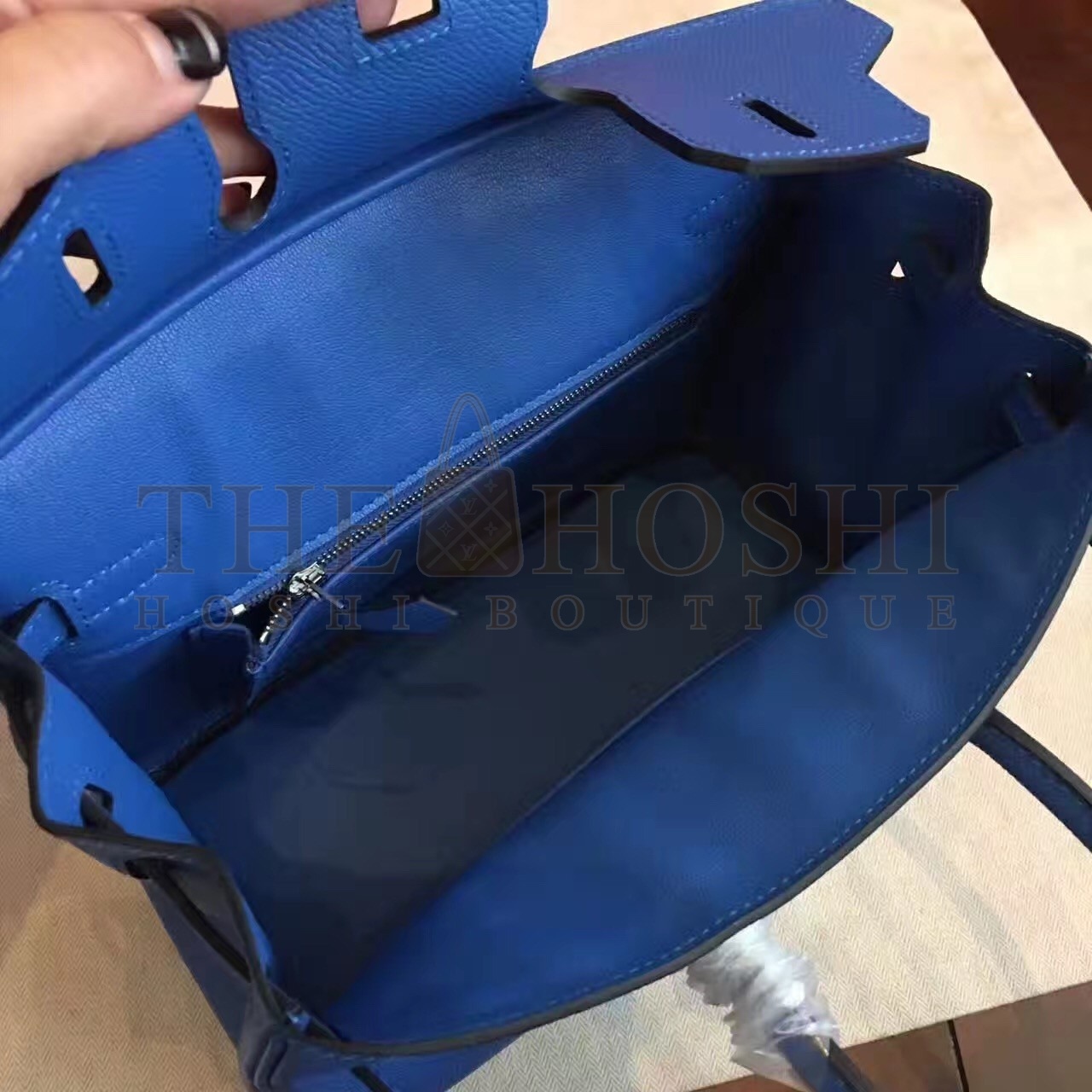 H**me5 Blue Birkin 25cm Epsom Handmade Bag Master Quality