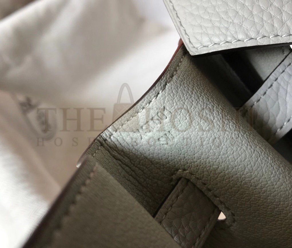 H**me5 Birkin 35 Bag in Pearl Grey Clemence Leather with GHW Master Quality