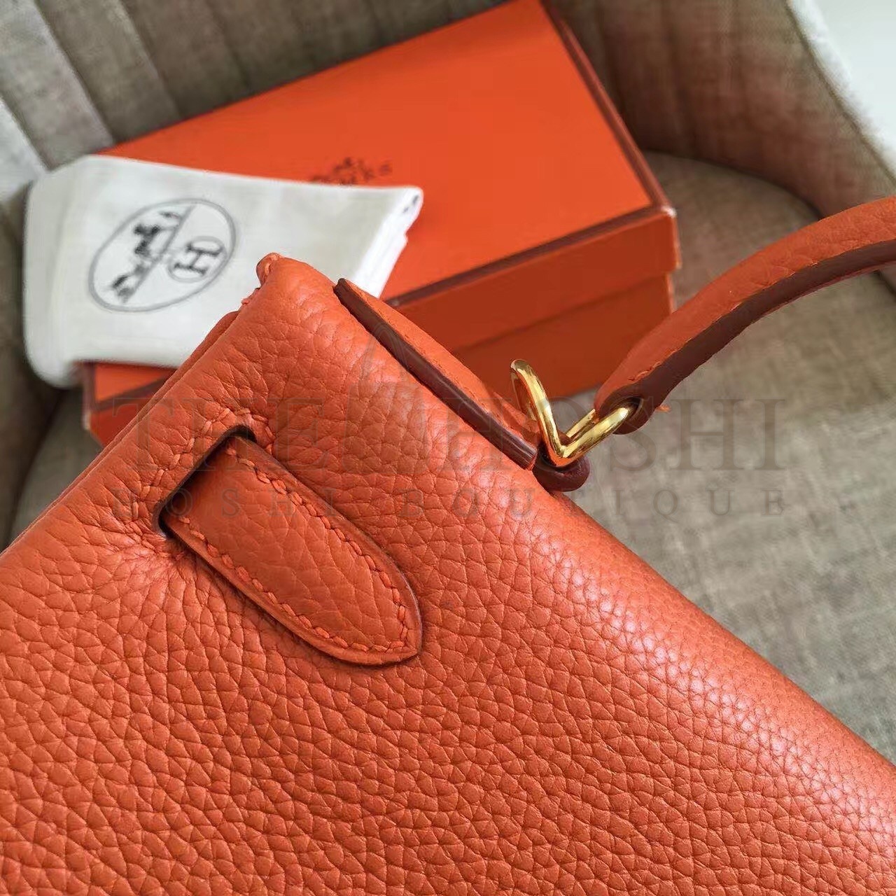 H**me5 Orange Clemence Kelly Retourne 32cm Handmade Bag Master Quality