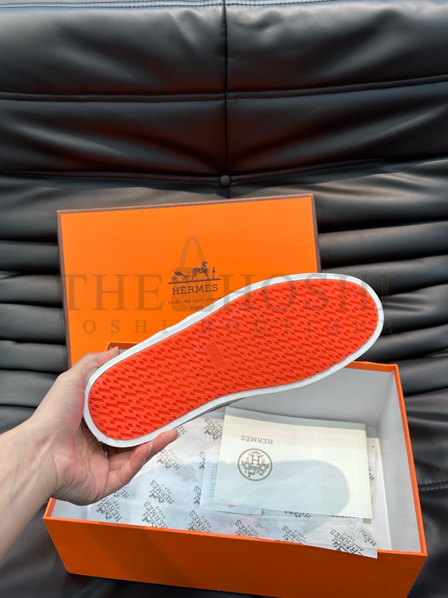 H**me5 Boomerang Sneakers In Brown Epsom Calfskin Master Quality