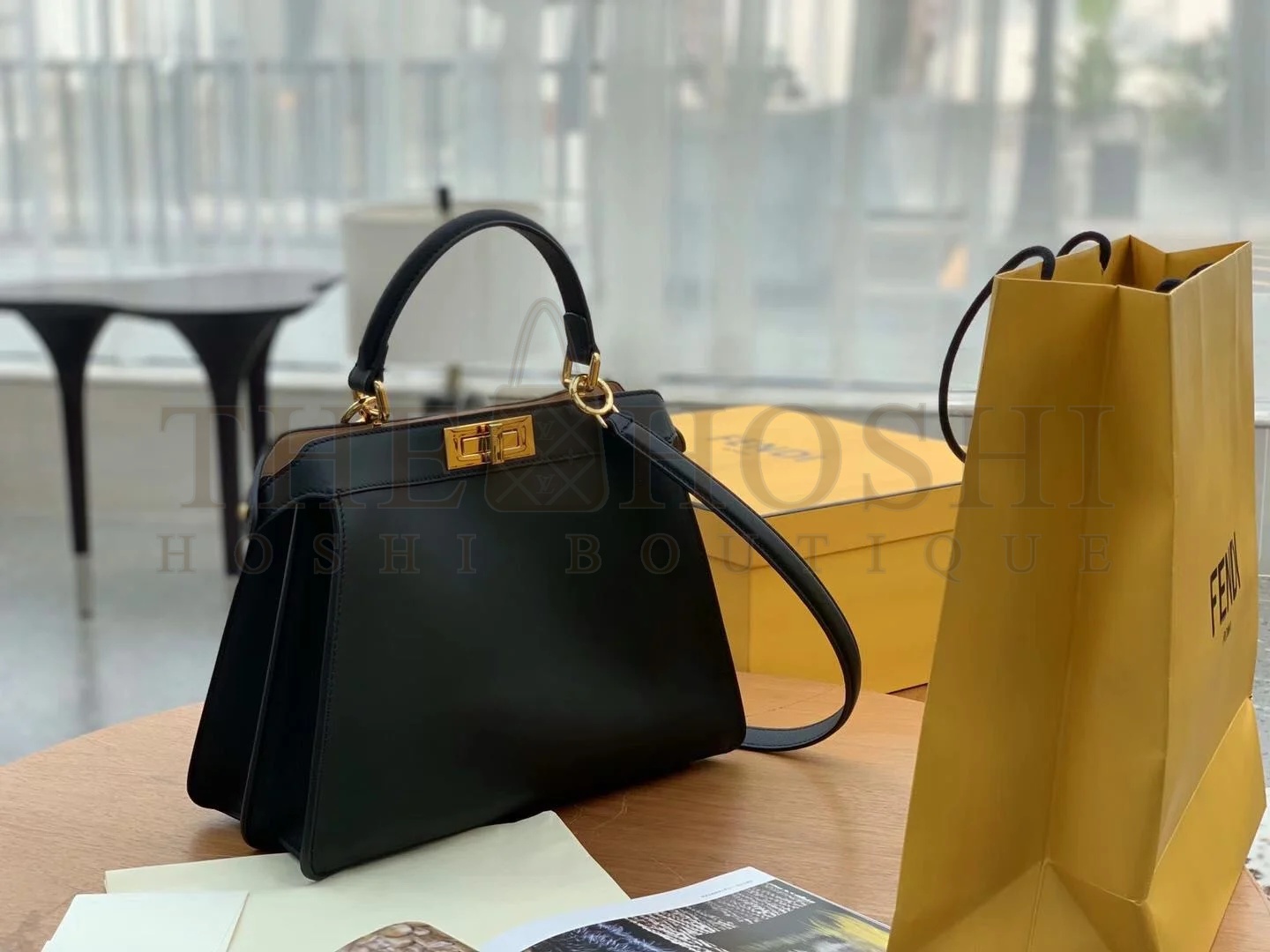 F**di Peekaboo ISeeU Medium Bag In Black Calfskin Master Quality