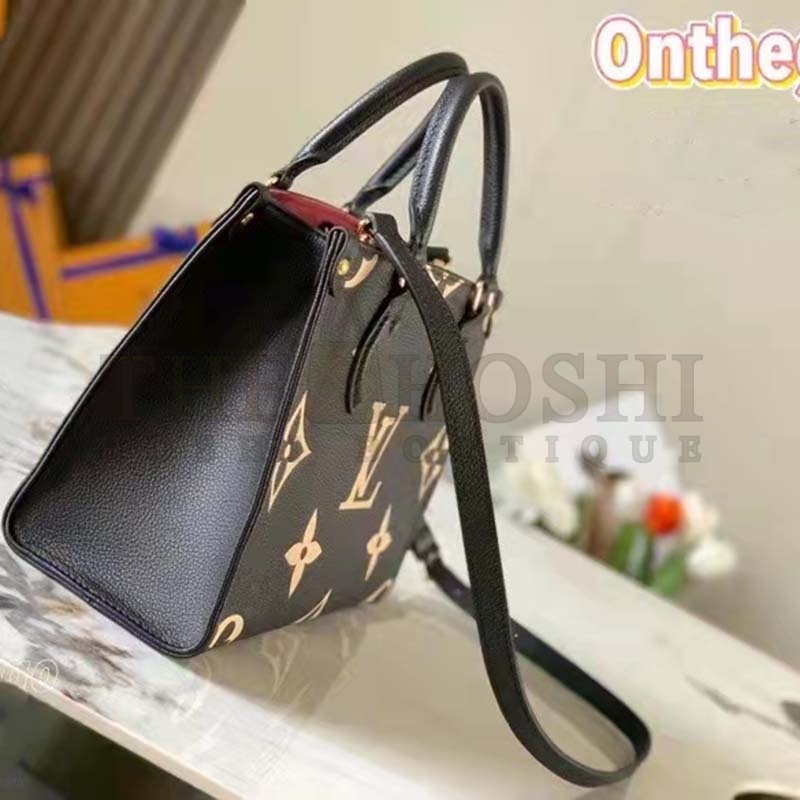 L0vis Vvtt0n LV Women Onthego  Tote Black Embossed Grained Cowhide Leather PM M45659 (25 x 19 x 11.5 cm) GM M45945 (41 x 34 x 19 cm) Master Quality
