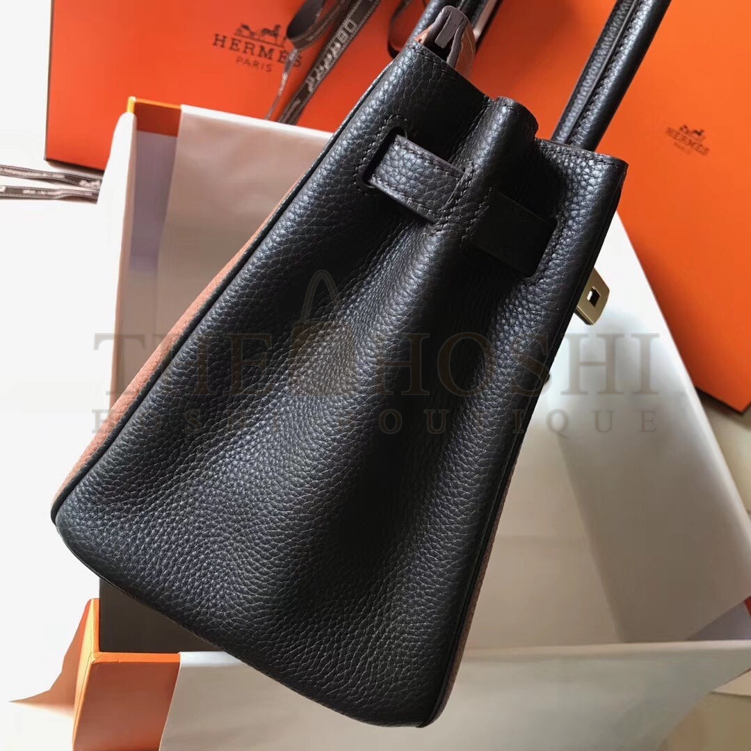 H**me5 Bi-Color Birkin 30cm Bag In Brown/Black Clemence Leather Master Quality