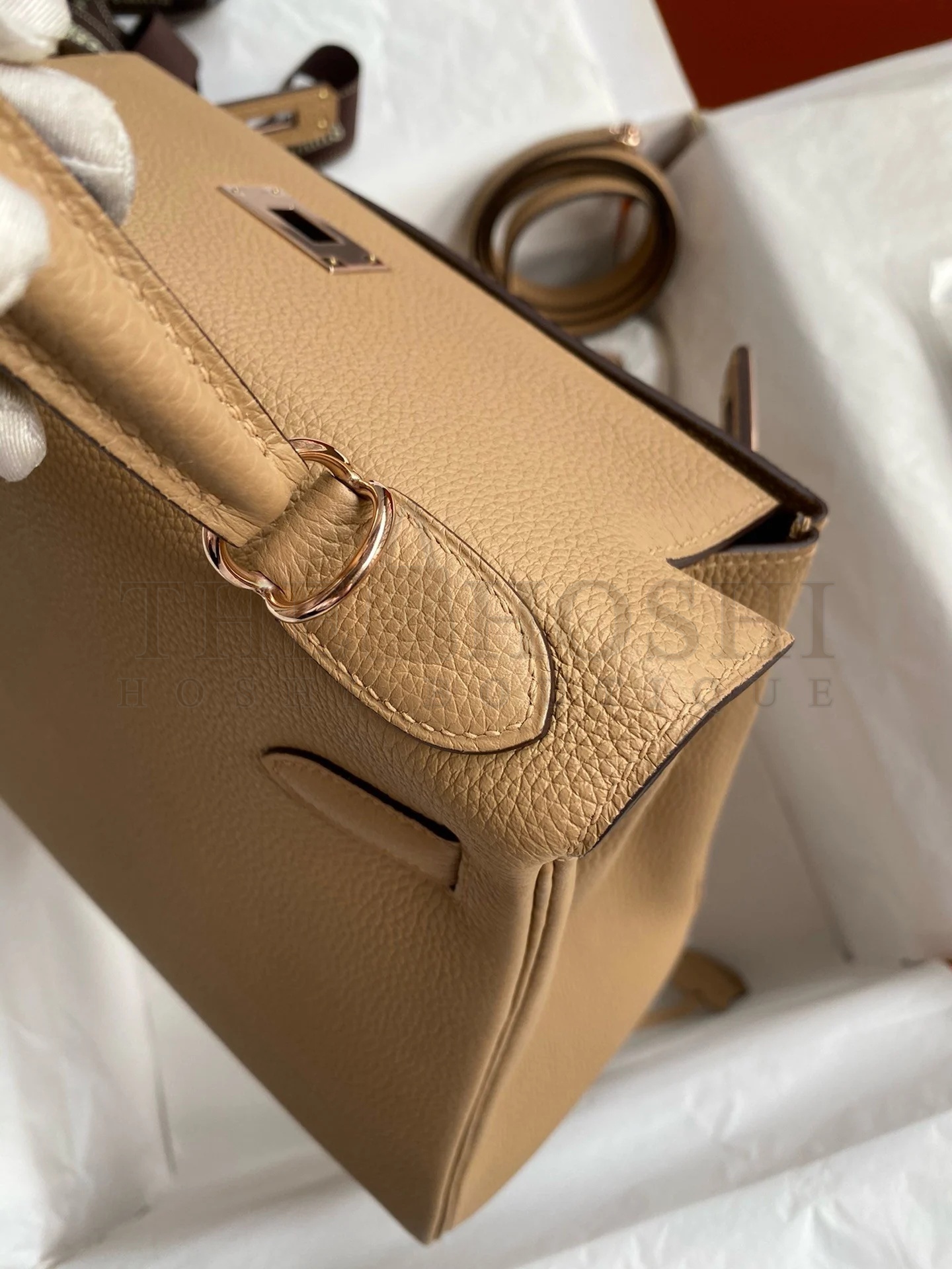 H**me5 Kelly Retourne 28 Handmade Bag In Chai Clemence Leather Master Quality