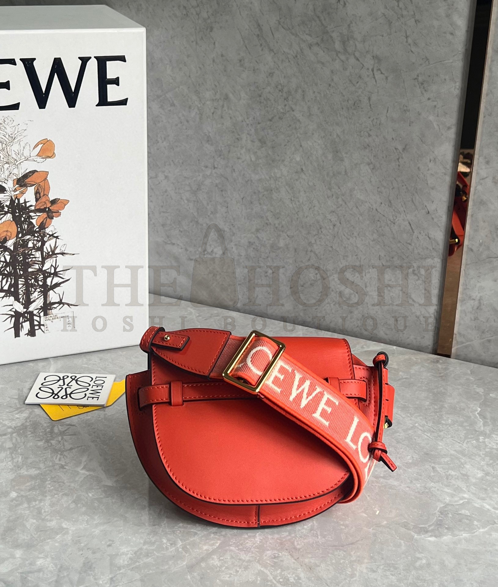 L0ew* Gate Dual Mini Bag in Sunrise Orange Calfskin Master Quality