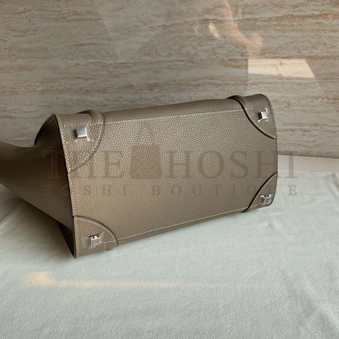 Ce1i*e Mini Luggage Tote Bag In Souris Drummed Calfskin Master Quality