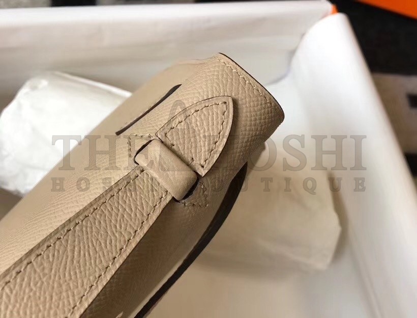 H**me5 Kelly Pochette Bag In Gris Tourterelle Epsom Leather Master Quality