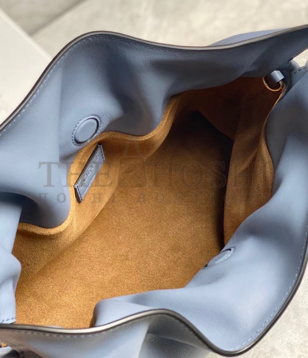 L0ew* Flamenco Clutch In Atlantic Blue Nappa Leather Master Quality