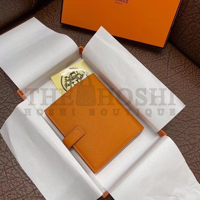 H**me5 Bearn Compact Wallet In Orange Epsom Leather Master Quality