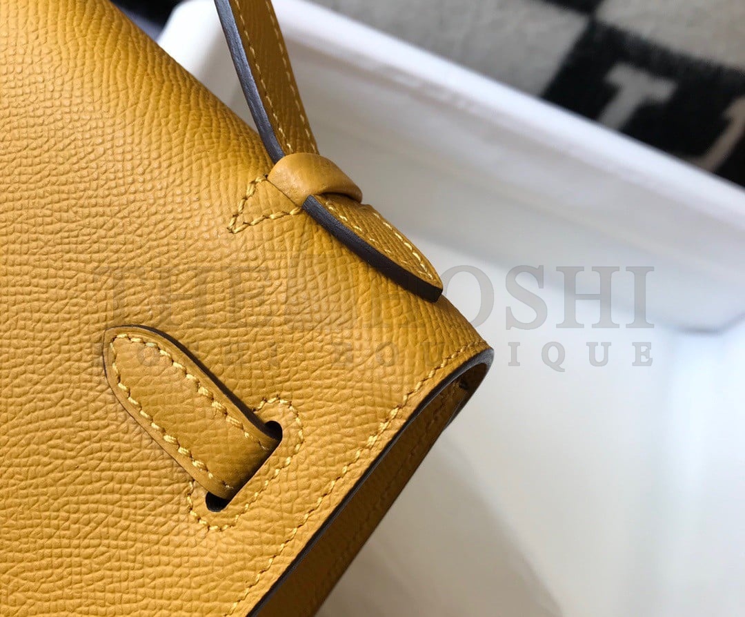 H**me5 Kelly Pochette Clutch Bag In Yellow  Epsom Leather Master Quality