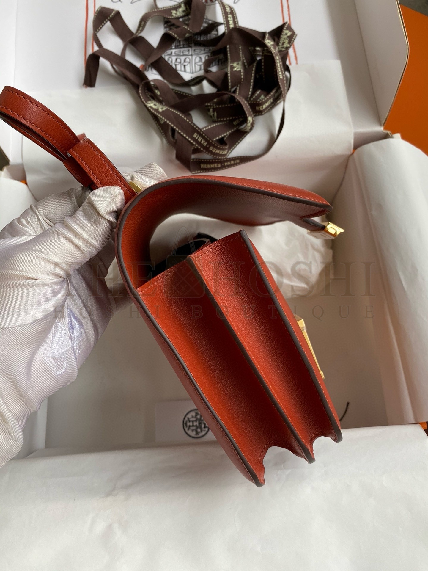 H**me5 Constance 18 Handmade Bag In Sienna Swift Calfskin Master Quality