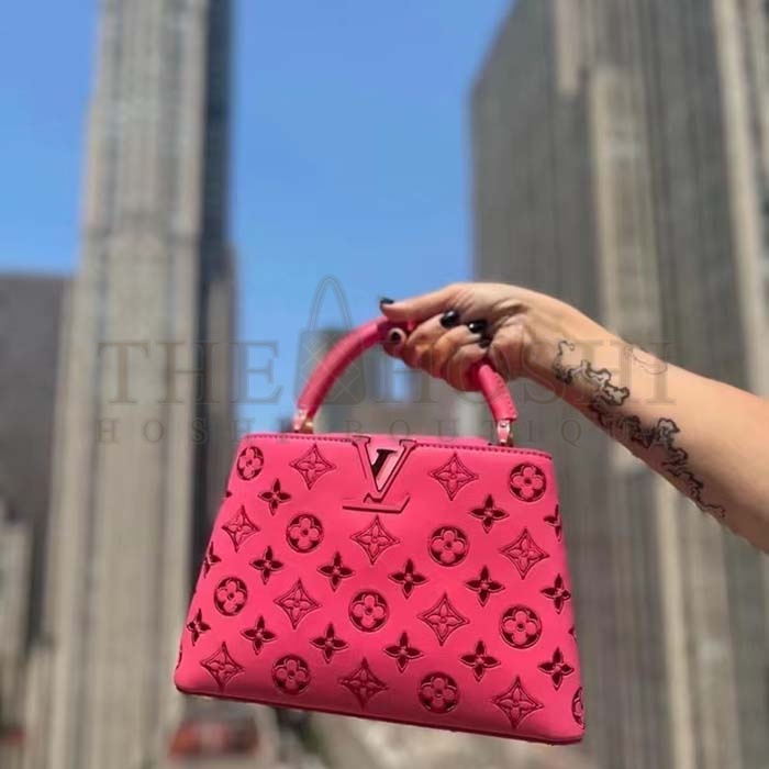 L0vis Vvtt0n LV Women Capucines BB Handbag Pink Calfskin Leather Cowhide Lining Master Quality