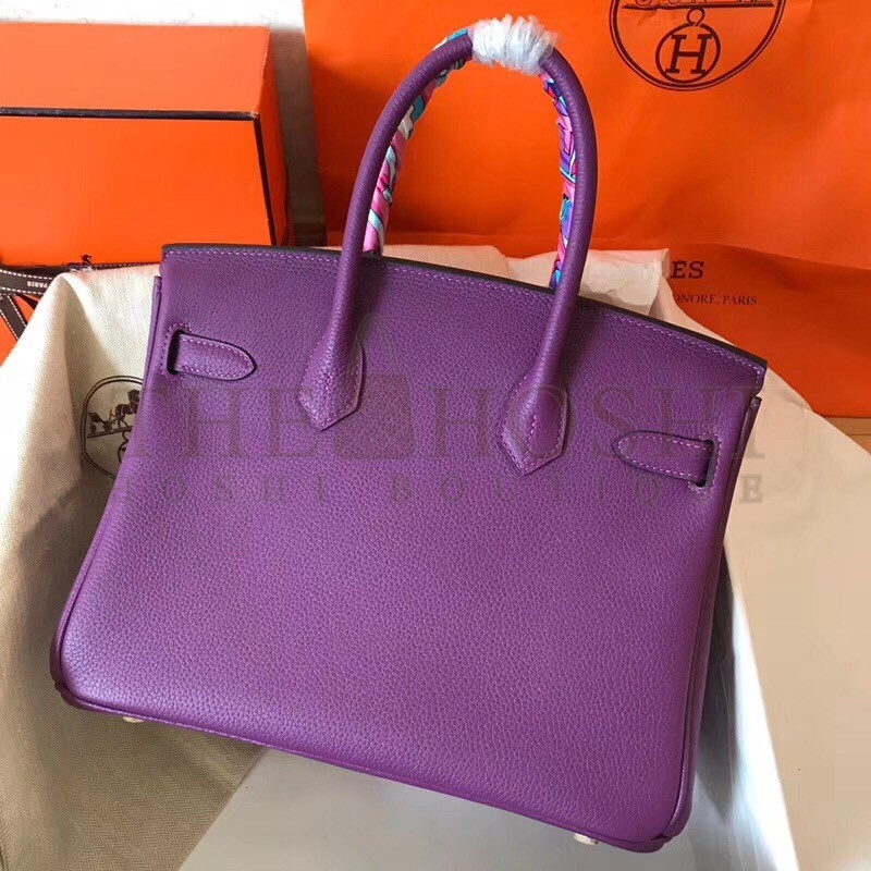 H**me5 Ultraviolet Birkin 30cm Clemence Handmade Bag Master Quality