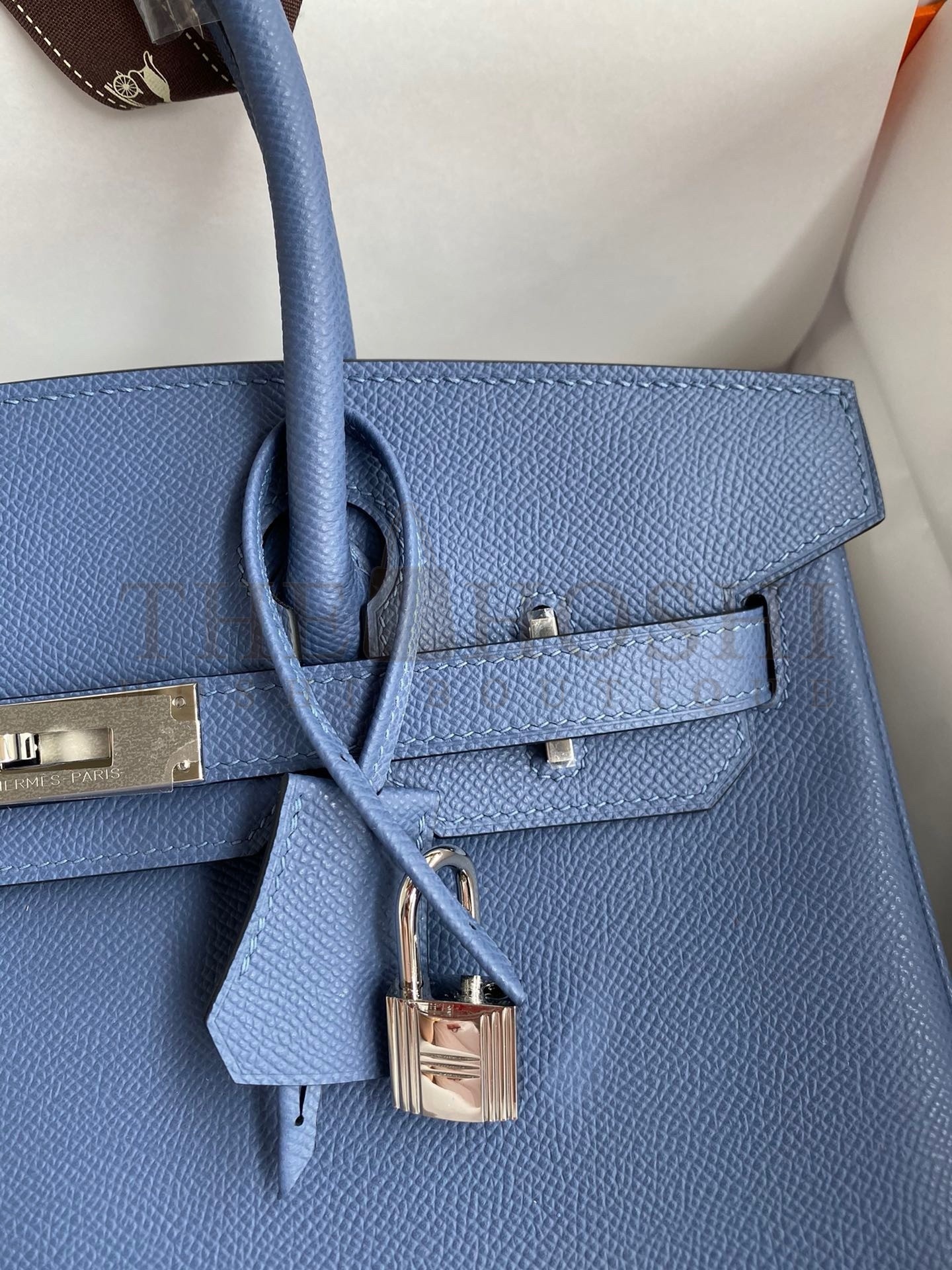 H**me5 Birkin 30 Retourne Handmade Bag in Blue Agate Epsom Calfskin Master Quality