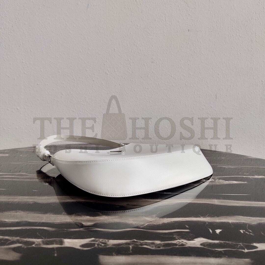 Pra*a Cleo Small Shoulder Bag In White Brushed Leather Master Quality