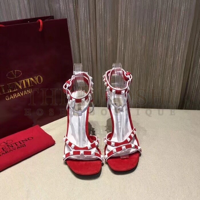 Va1e*ntin0 Garavani Red Free Rockstud 105mm Sandals Master Quality