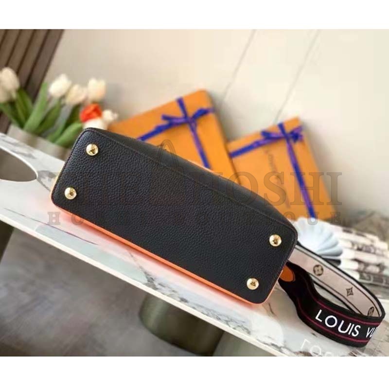 L0vis Vvtt0n LV Women Capucines MM Handbag Black Gold Arizona Taurillon Cowhide Master Quality