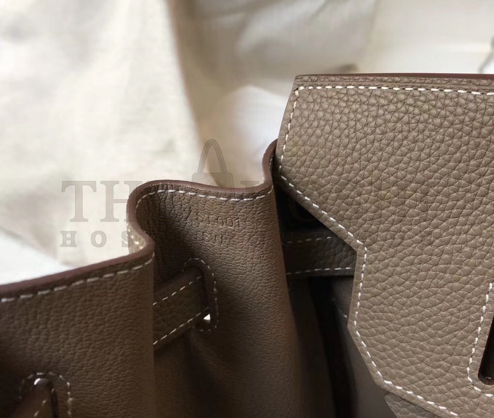 H**me5 Birkin 30 Bag in Taupe Grey Clemence Leather with GHW Master Quality