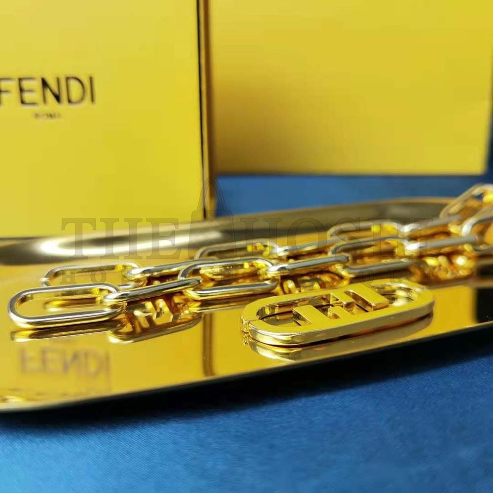 F**di Women Necklace with F**di OLock Mesh and Oval Clip Master Quality