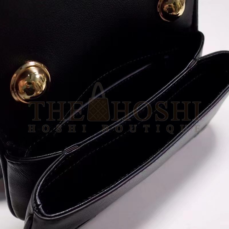 Gvc*1 Women GG Blondie Mini Bag Black Leather Round Interlocking G Master Quality