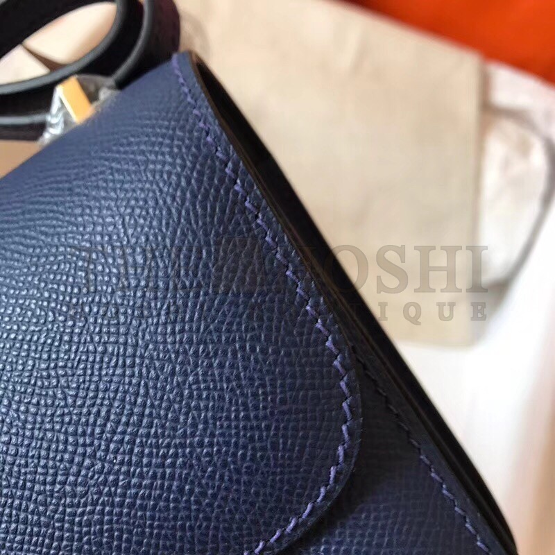H**me5 Mini Constance 18cm Sapphire Epsom Bag Master Quality