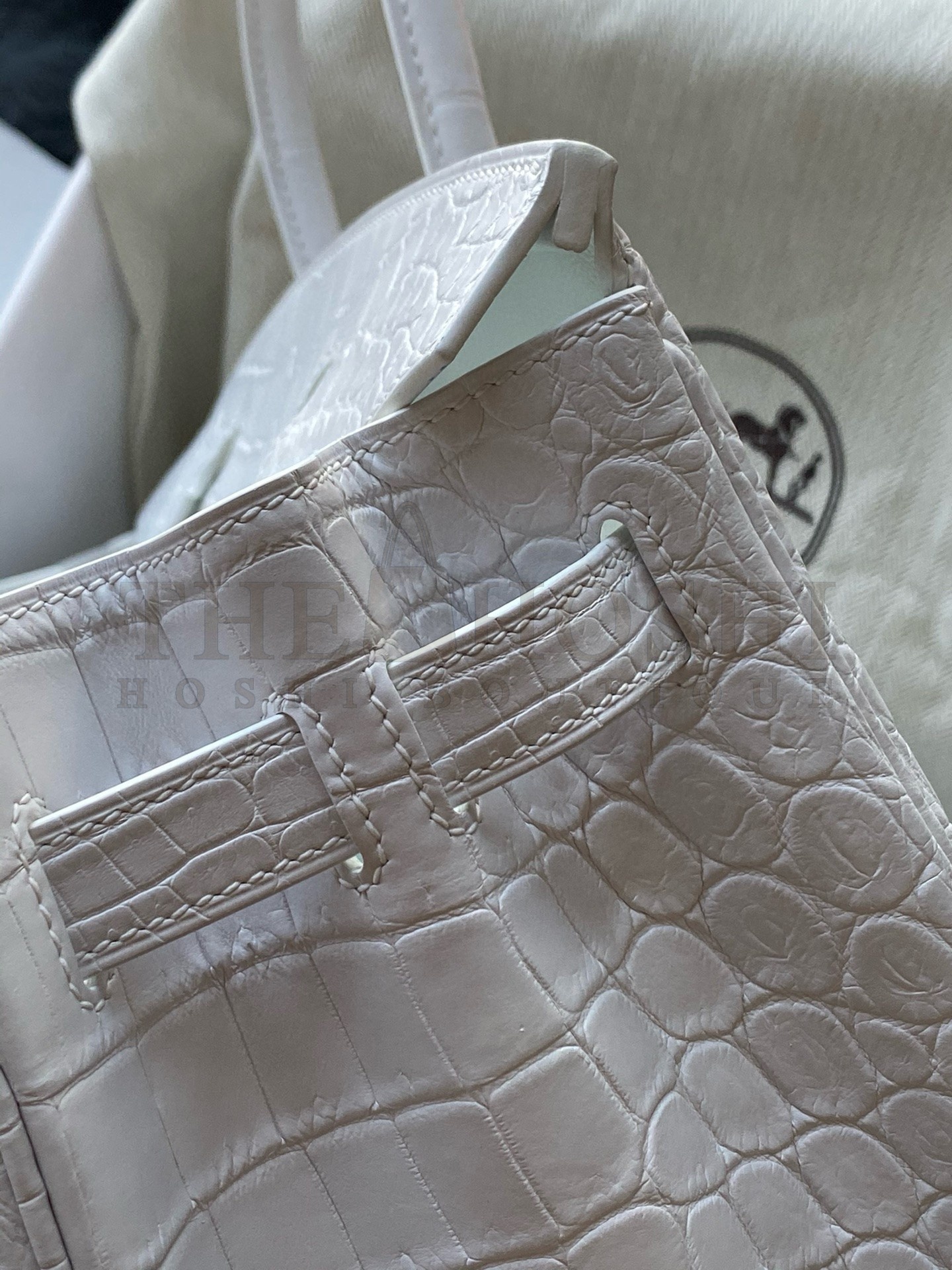 H**me5 Birkin 30 Handmade Bag In White Crocodile Niloticus Matte Skin Master Quality