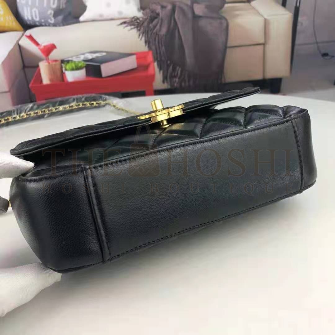 Ch**el Women Flap Bag with Top Handle in Lambskin Leather Master Quality