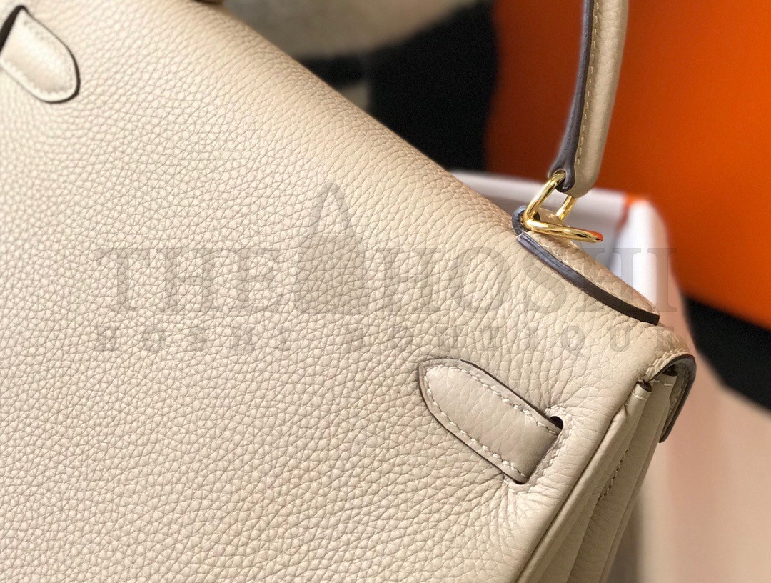 H**me5 Kelly 28cm Retourne Bag in Trench Clemence Leather GHW Master Quality