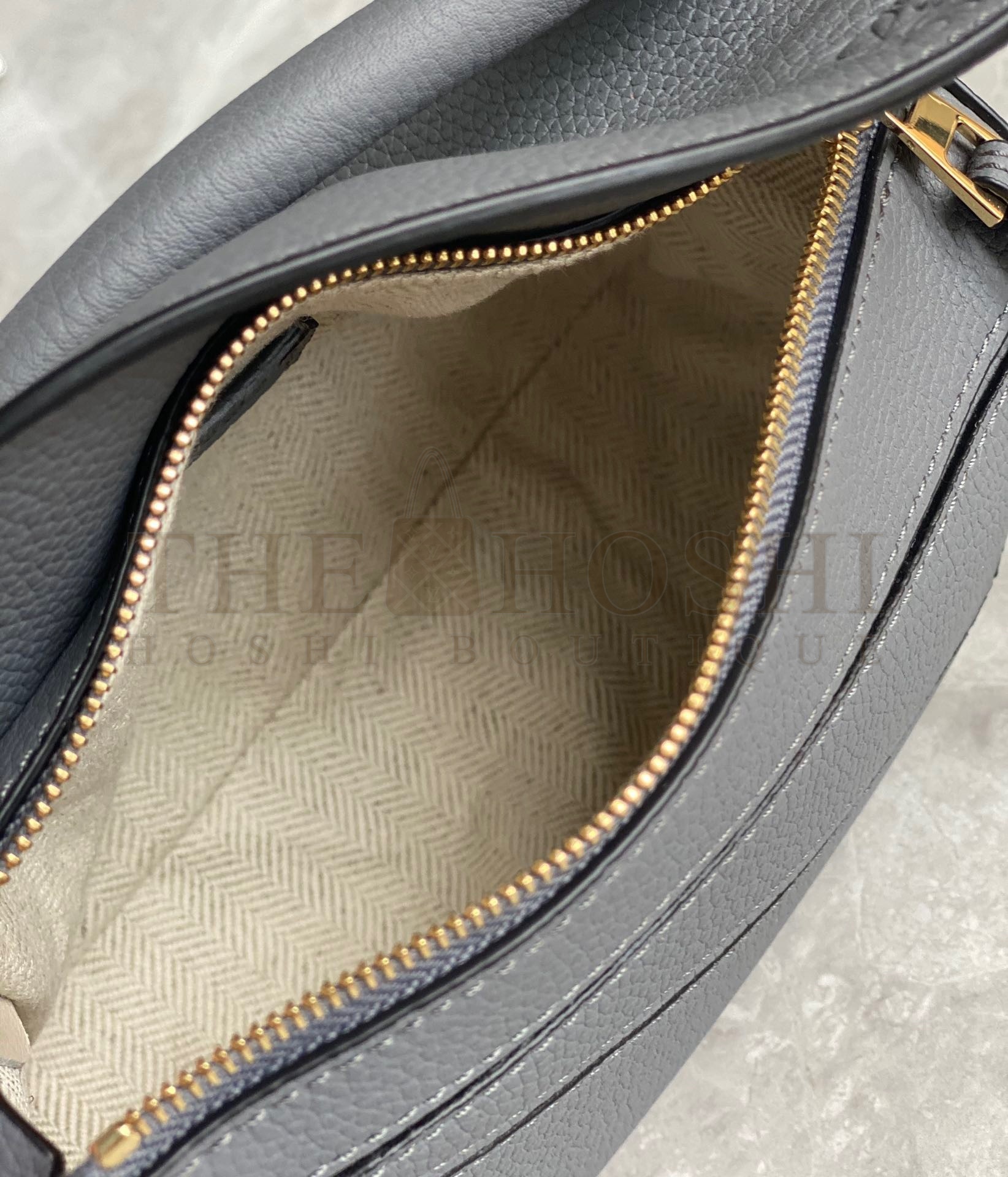 L0ew* Puzzle Mini Bag In Asphalt Grey Grained Calfskin Master Quality