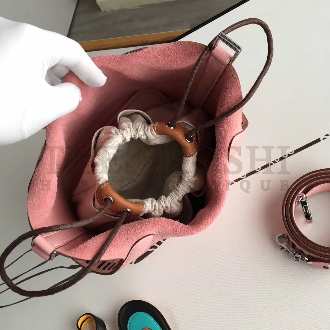 H**me5 Pink Picotin Lock 18cm Bag With Braided Handles Master Quality