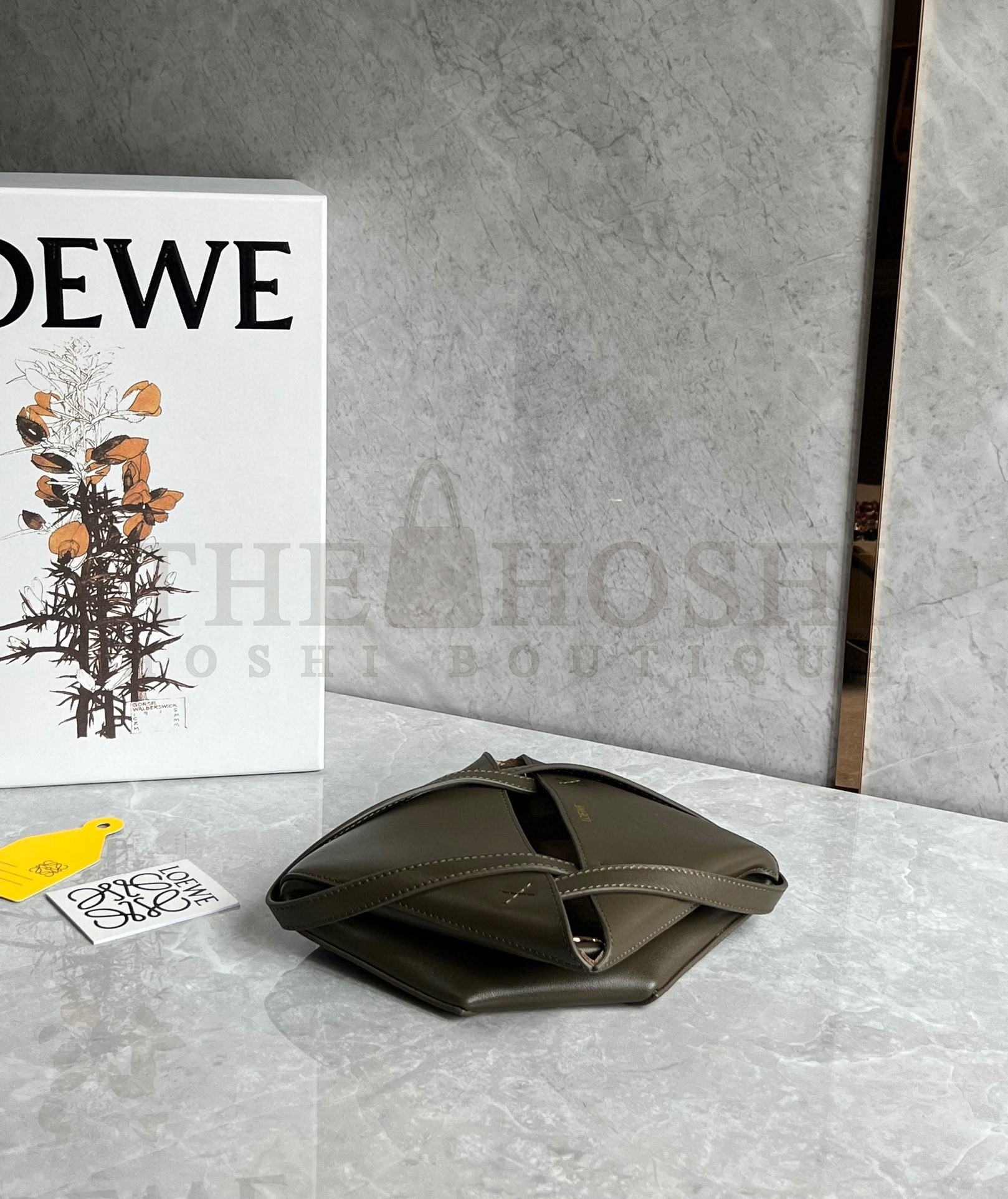 L0ew* Mini Puzzle Fold Tote Bag in Dark Green Calfskin Master Quality