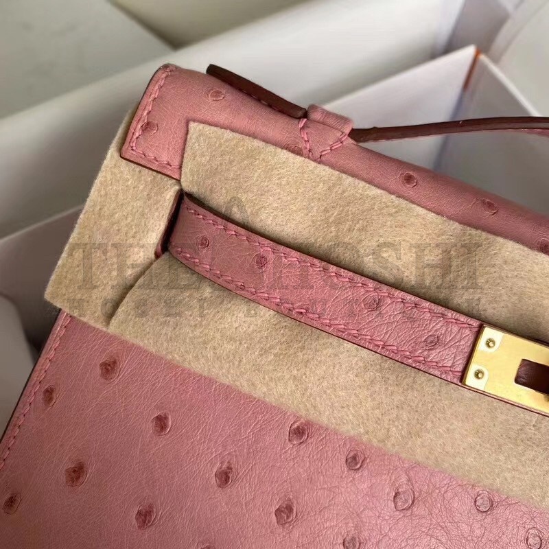H**me5 Terre Cutie Kelly Pochette Ostrich Handmade Bag Master Quality