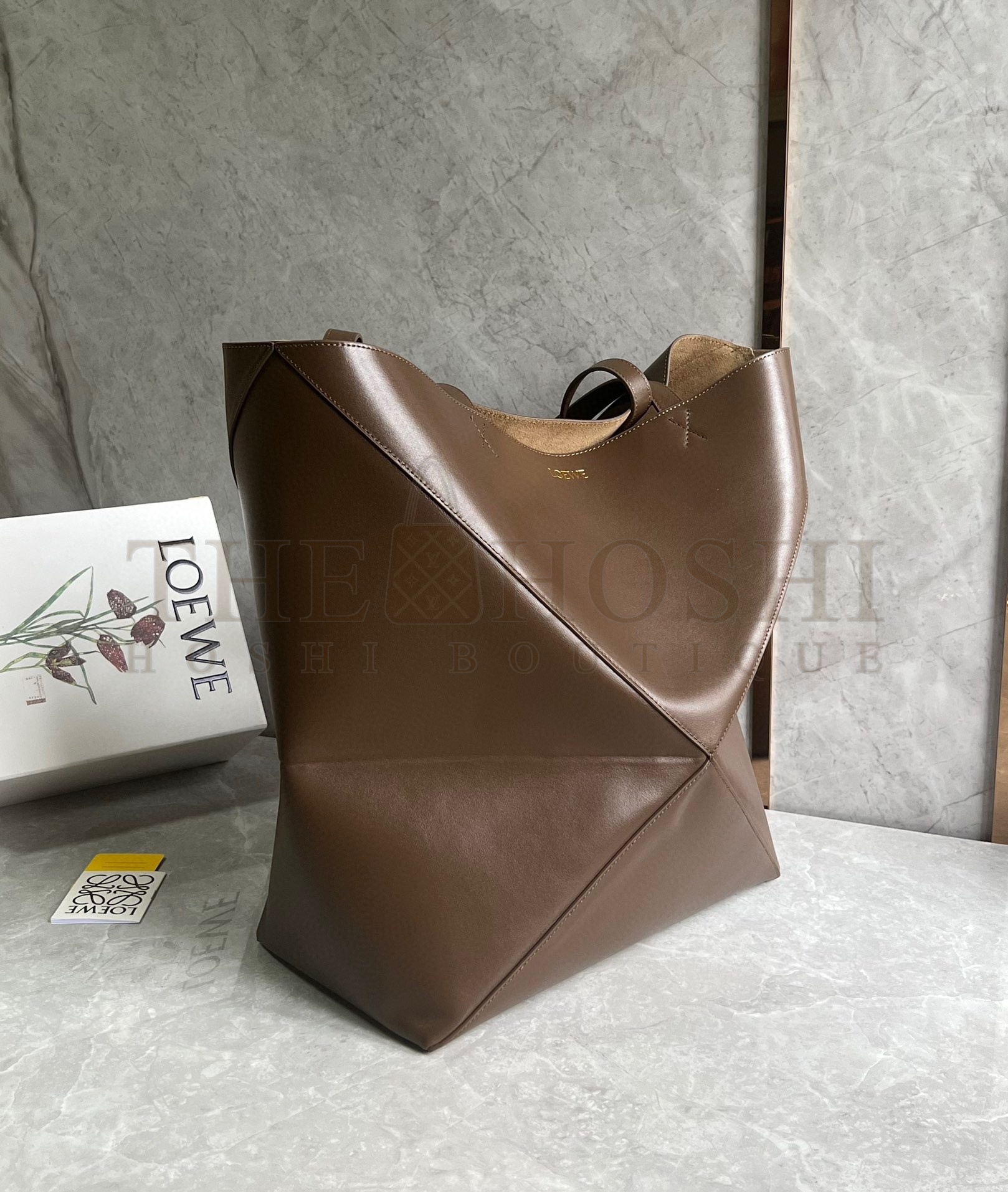 L0ew* Large Puzzle Fold Tote Bag in Umber Calfskin Master Quality