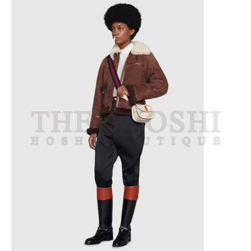 Gvc*1 Women Bamboo 1947 Mini Top Handle Bag White Leather Bamboo Hardware Master Quality