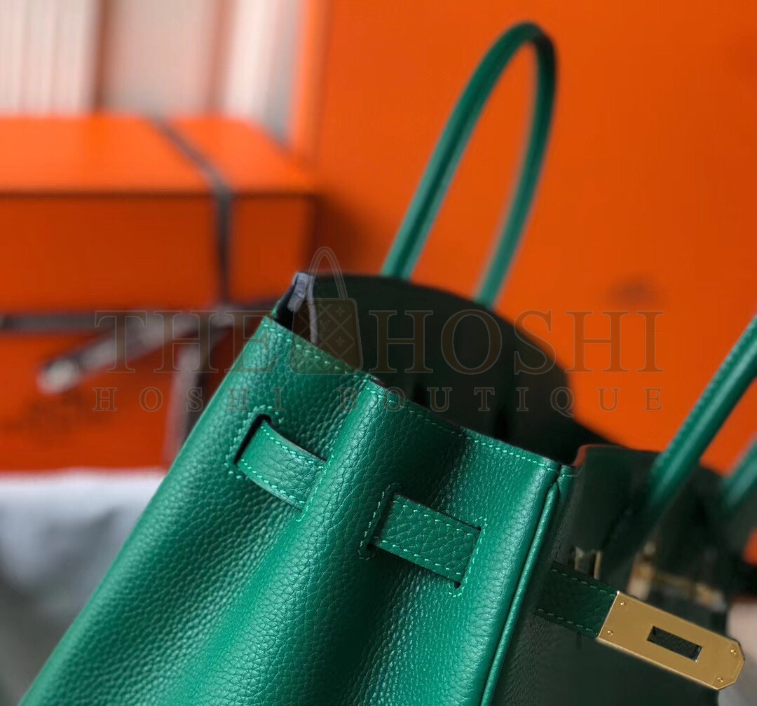 H**me5 Birkin 35 Bag in Vert Vertigo Clemence Leather with GHW Master Quality