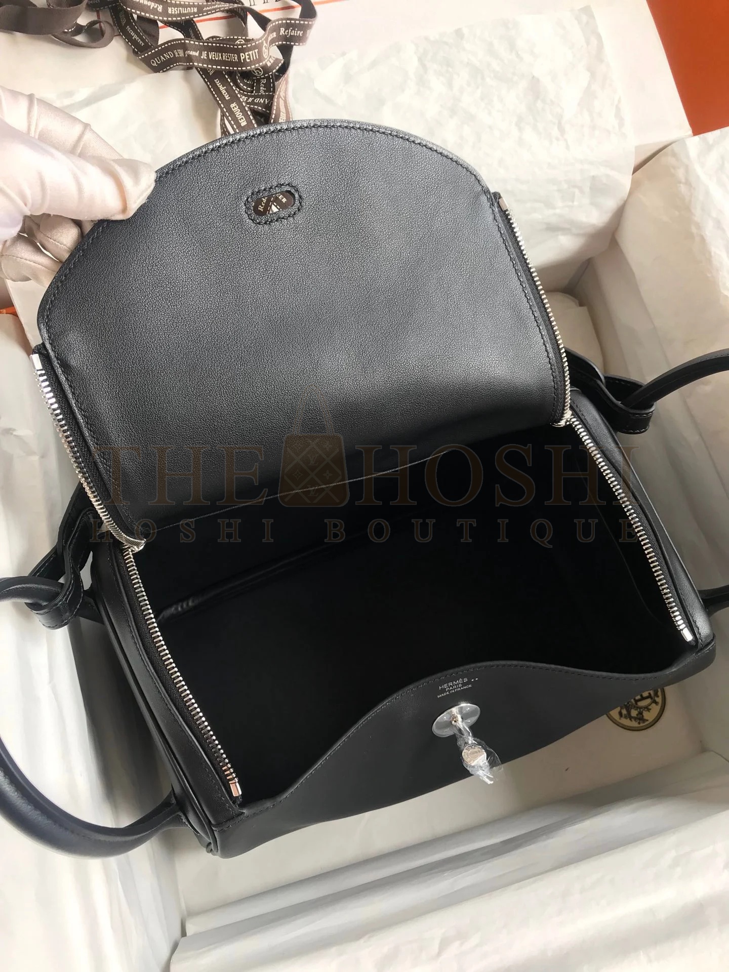 H**me5 Touch Lindy 30 Handmade Bag In Black Swift Calfskin Master Quality